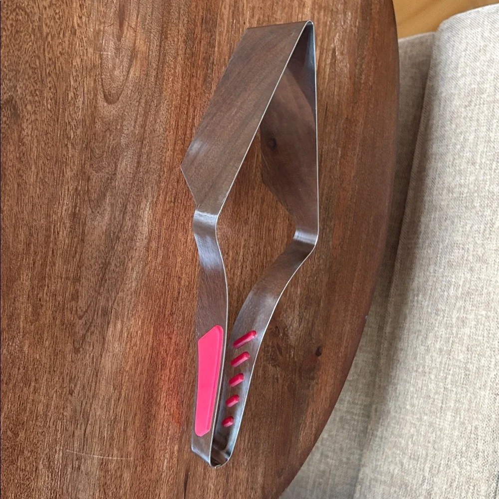 Cake slicer cutter Stainless Steel Tongs with Red accents
